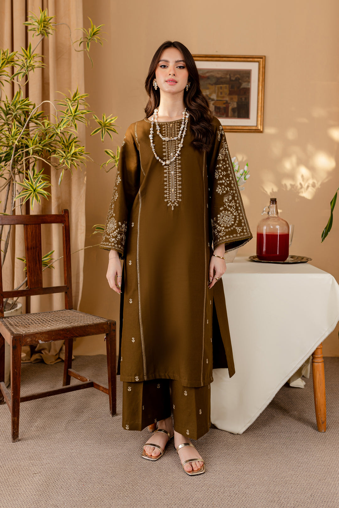 Green 2Pc - Embroidered Dress - SAFOORA PAZAIB Green 2Pc - Embroidered Dress - SAFOORA PAZAIB