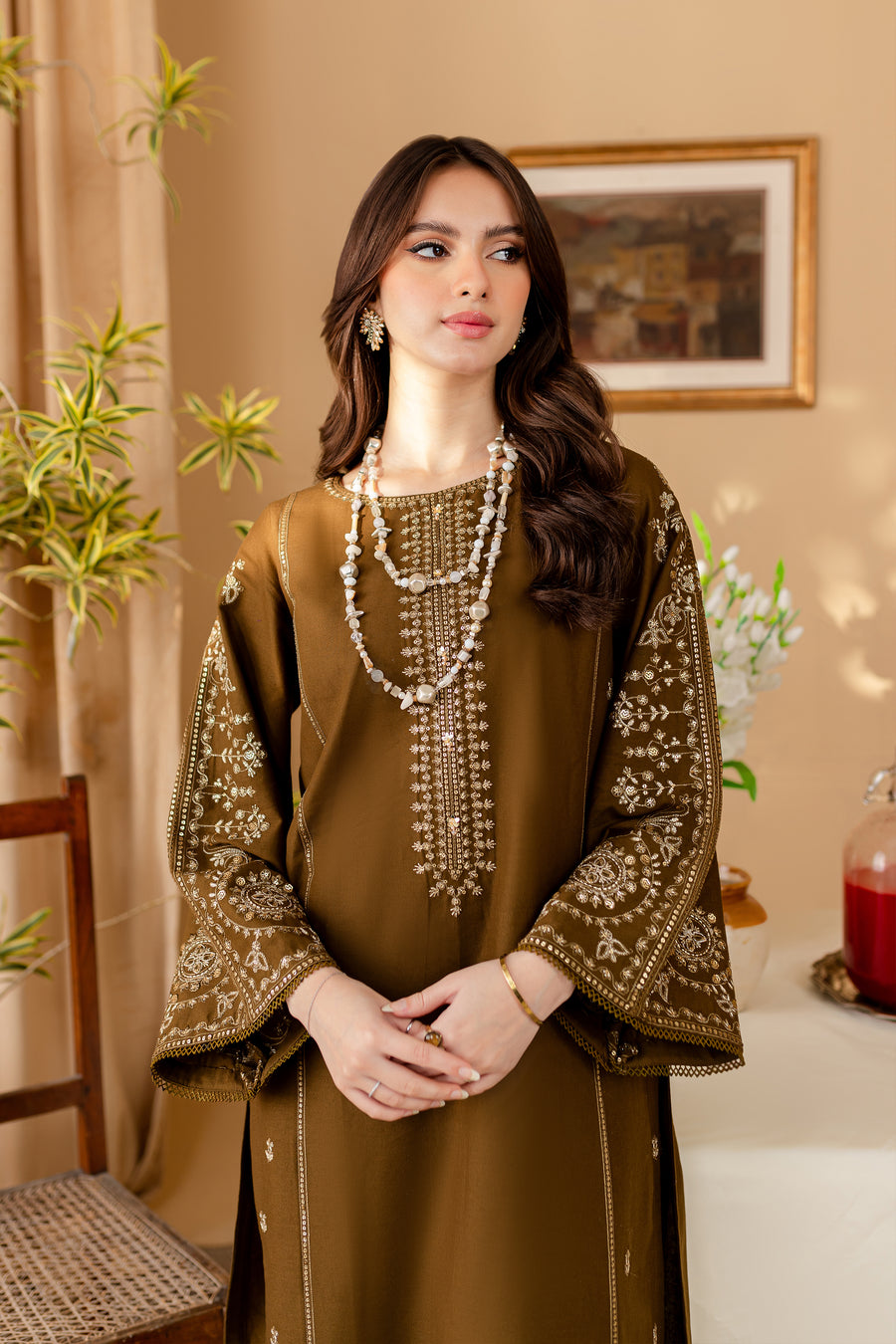 Green 2Pc - Embroidered Dress - SAFOORA PAZAIB Green 2Pc - Embroidered Dress - SAFOORA PAZAIB
