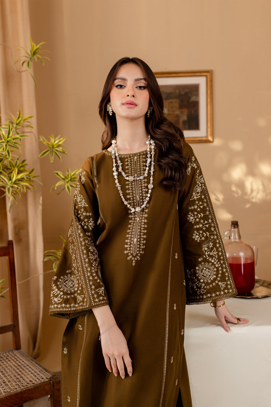 Green 2Pc - Embroidered Dress - SAFOORA PAZAIB Green 2Pc - Embroidered Dress - SAFOORA PAZAIB